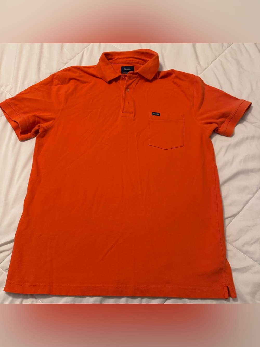 Faconnable Orange Polo Shirt with Pocket